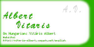 albert vitaris business card