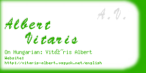 albert vitaris business card